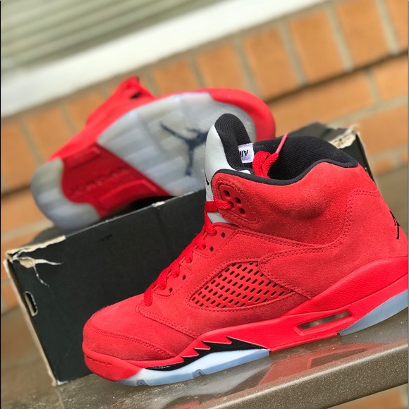 retro 5s red suede